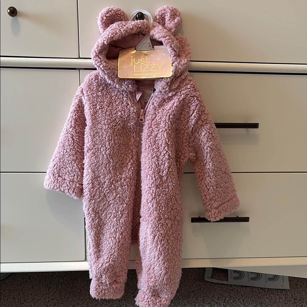 Pink Sherpa Baby One Piece